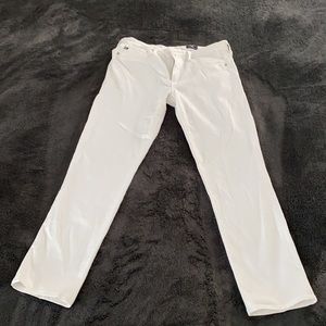 AG The Prima Crop cigarette crop white jeans